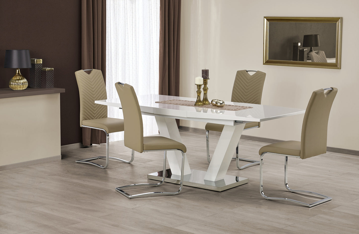 Kitchen Table Vision | size: Length: 90cm, Width: 200cm, Height: 76cm | color: White | image: 2 | variant: 1011288