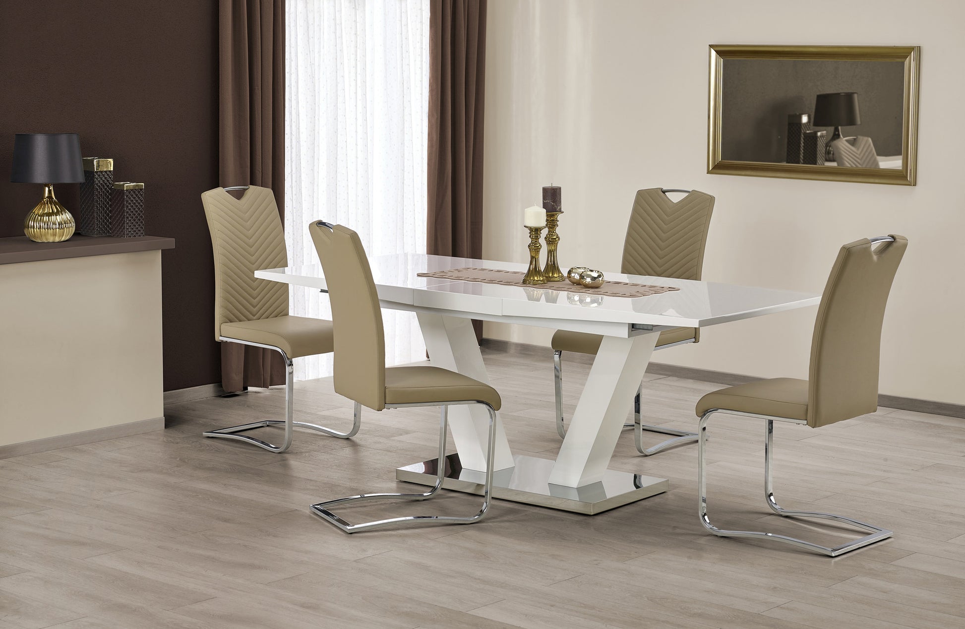 Kitchen Table Vision | size: Length: 90cm, Width: 200cm, Height: 76cm | color: White | image: 2 | variant: 1011288