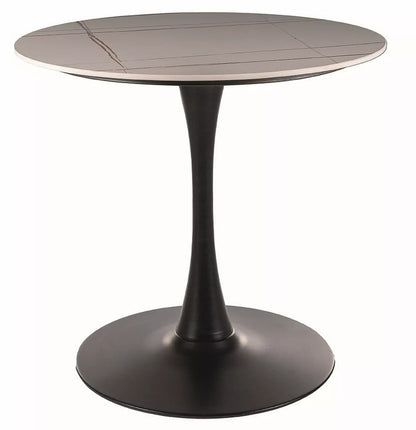 Kitchen Table Walsall | size: Length: 80cm, Width: 80cm, Height: 75cm, Diameter: 80cm | color: White/Black | image: 0 | variant: 1004365