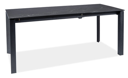 Kitchen Table West Avellino | size: Length: 80cm, Width: 180cm, Height: 76cm | color: White/Black | image: 1 | variant: 1007901