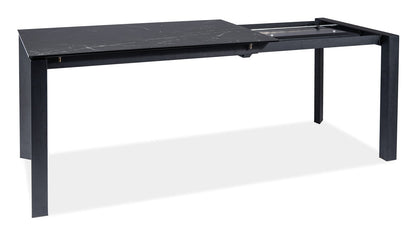 Kitchen Table West Avellino | size: Length: 80cm, Width: 180cm, Height: 76cm | color: White/Black | image: 3 | variant: 1007901