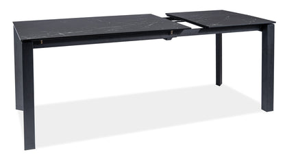 Kitchen Table West Avellino | size: Length: 80cm, Width: 180cm, Height: 76cm | color: White/Black | image: 5 | variant: 1007901
