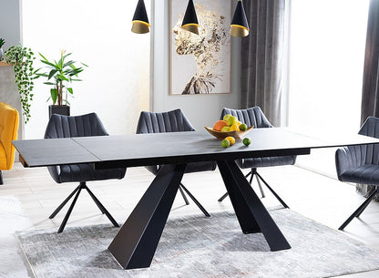 Kitchen Table West Benevento | size: Length: 80cm, Width: 180cm, Height: 76cm | color: Black | image: 2 | variant: 1007902
