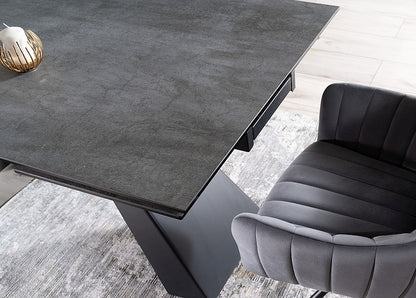 Kitchen Table West Benevento | size: Length: 80cm, Width: 180cm, Height: 76cm | color: Black | image: 3 | variant: 1007902