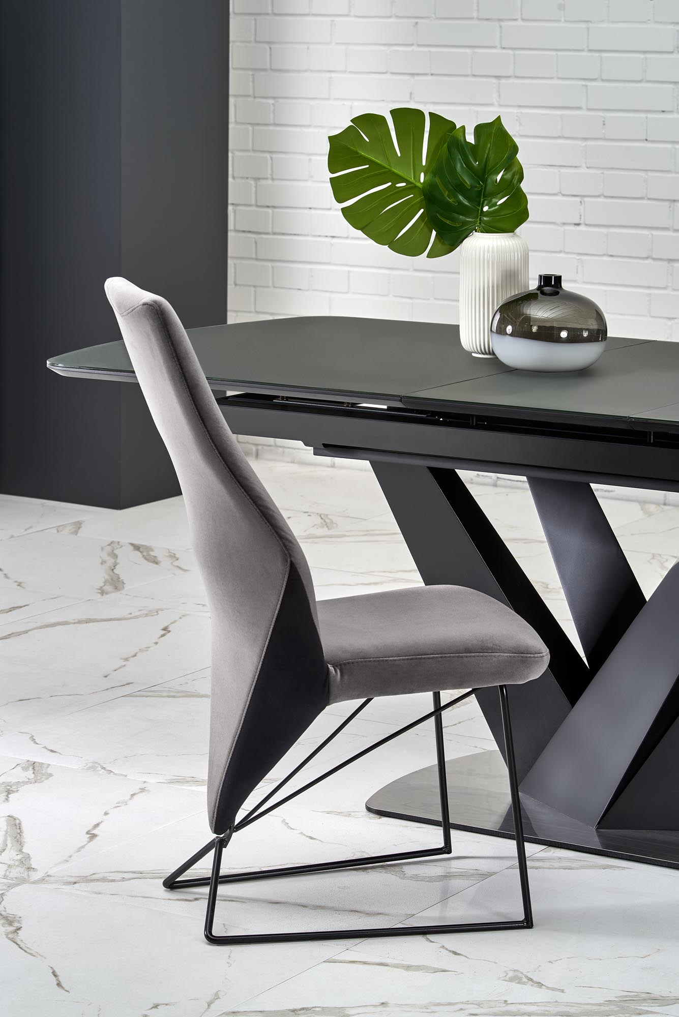 Kitchen Table West Bexleyheath | size: Length: 90cm, Width: 200cm, Height: 77cm | color: Black/Grey | image: 8 | variant: 1007269