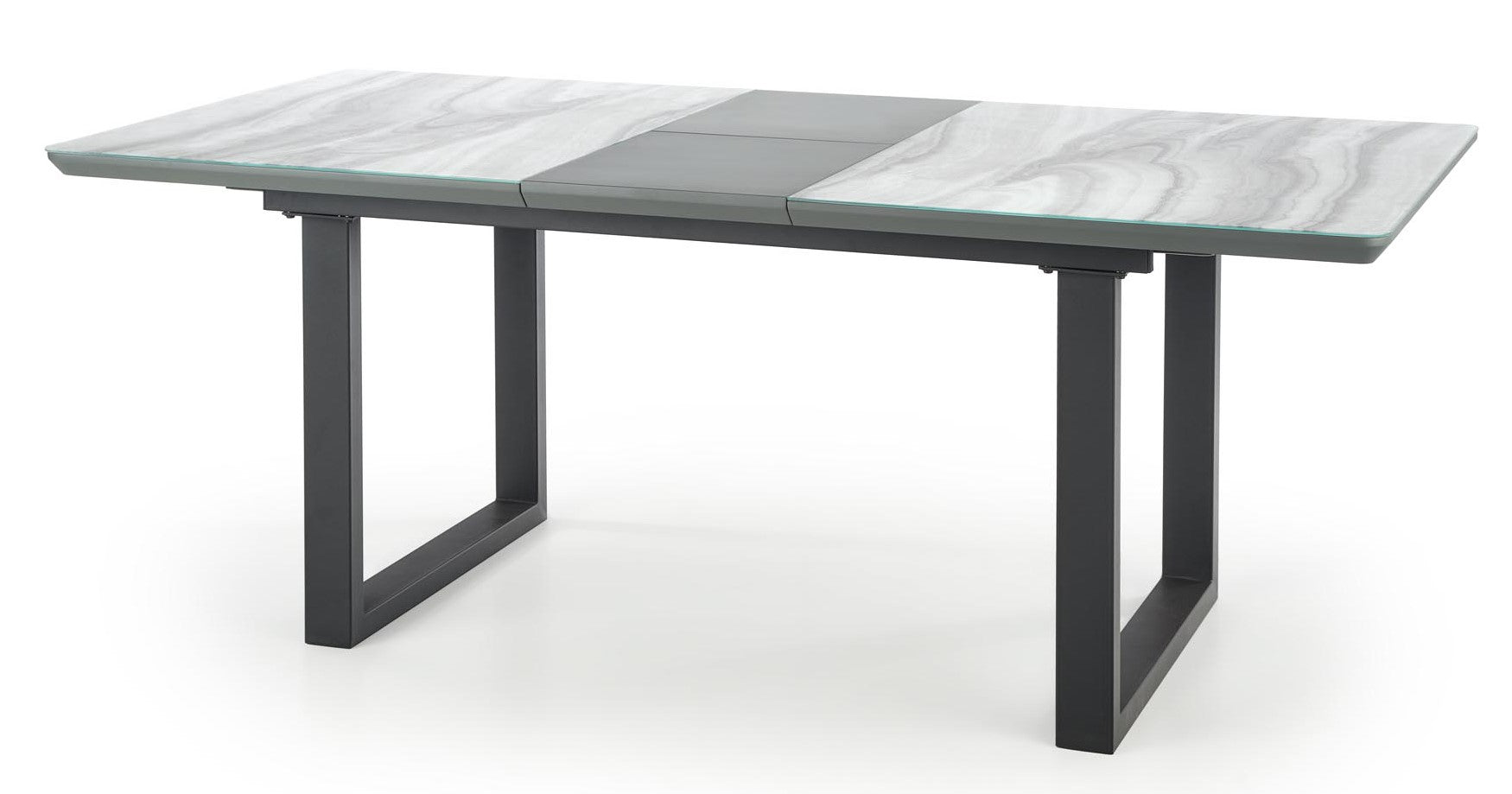 Kitchen Table West Bromley | size: Length: 90cm, Width: 200cm, Height: 76cm | color: Marble/Black/Grey | image: 2 | variant: 1007266