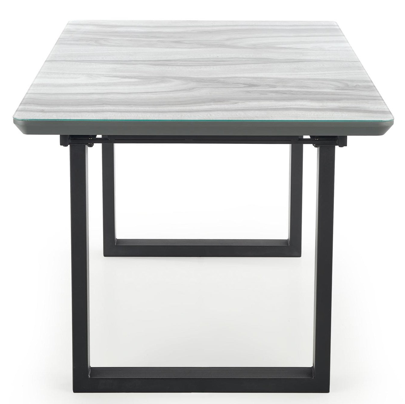 Kitchen Table West Bromley | size: Length: 90cm, Width: 200cm, Height: 76cm | color: Marble/Black/Grey | image: 6 | variant: 1007266