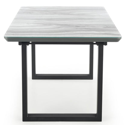 Kitchen Table West Bromley | size: Length: 90cm, Width: 200cm, Height: 76cm | color: Marble/Black/Grey | image: 6 | variant: 1007266