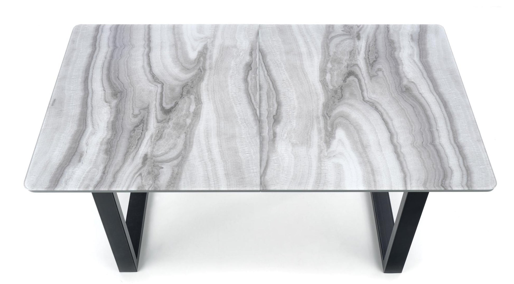 Kitchen Table West Bromley | size: Length: 90cm, Width: 200cm, Height: 76cm | color: Marble/Black/Grey | image: 7 | variant: 1007266