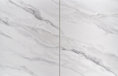 Kitchen Table West Builth Wells | size: Length: 90cm, Width: 220cm, Height: 76cm | color: White/Marble/Grey | image: 9 | variant: 1007397