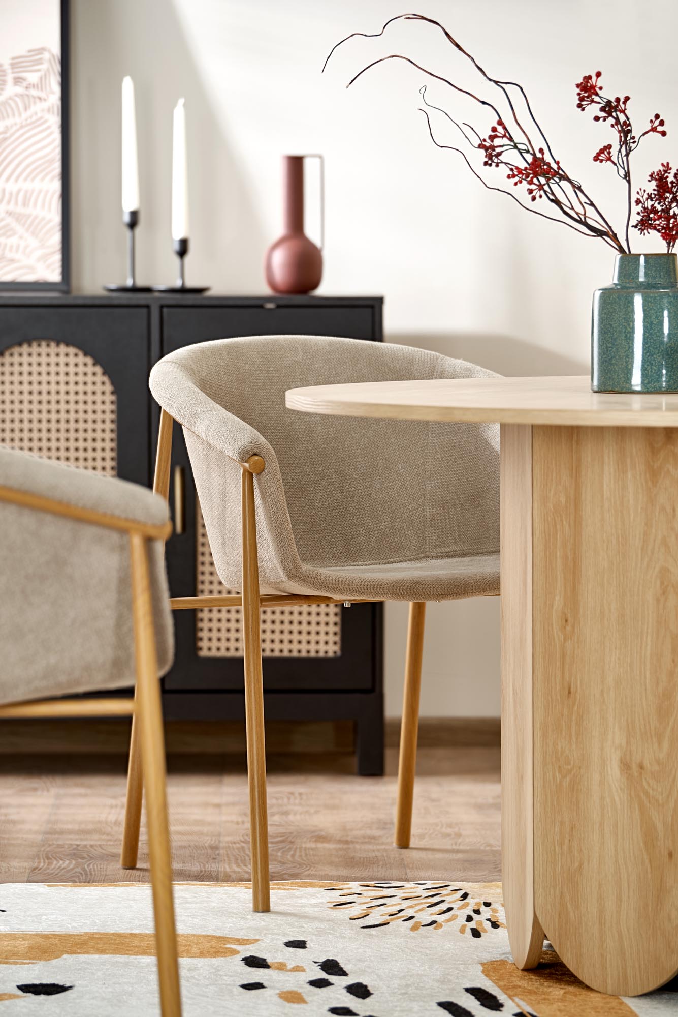 Kitchen Table West Cardigan | size: Length: 120cm, Width: 120cm, Height: 76cm, Diameter: 120cm | color: Oak | image: 4 | variant: 1007404