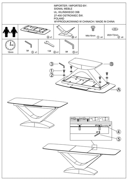 Kitchen Table West Cosenza | size: Length: 95cm, Width: 240cm, Height: 76cm | color: Black | image: 7 | variant: 1007897