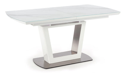 Kitchen Table West Filey | size: Length: 90cm, Width: 200cm, Height: 76cm | color: White/Marble | image: 1 | variant: 1007116