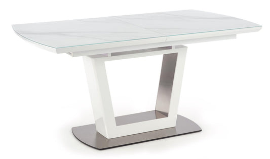 Kitchen Table West Filey | size: Length: 90cm, Width: 200cm, Height: 76cm | color: White/Marble | image: 1 | variant: 1007116