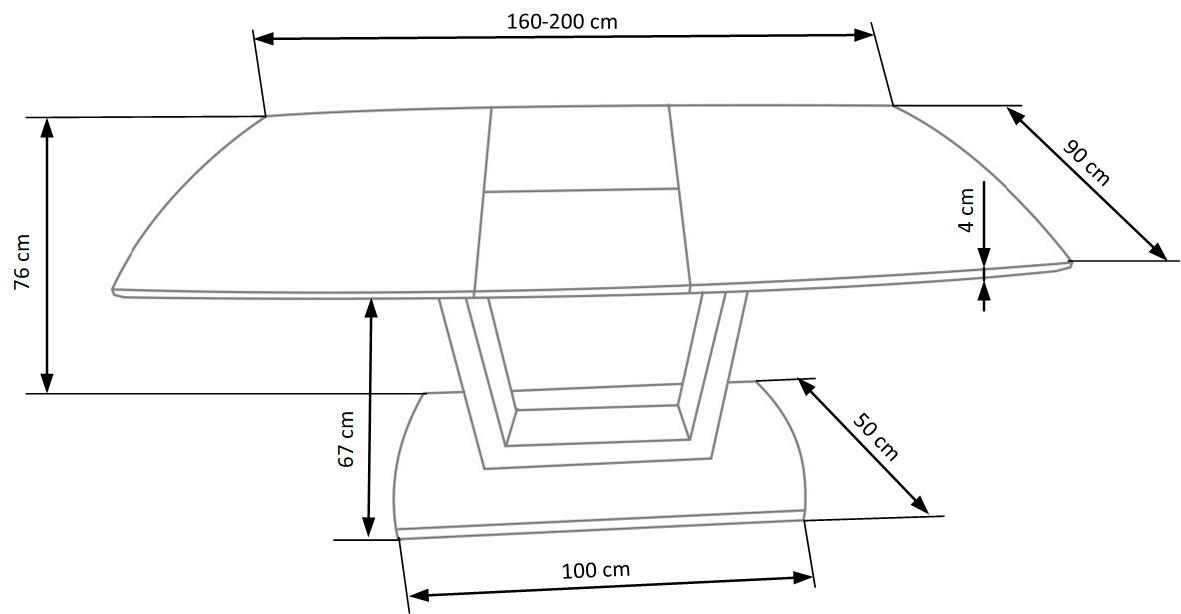 Kitchen Table West Filey | size: Length: 90cm, Width: 200cm, Height: 76cm | color: White/Marble | image: 10 | variant: 1007116