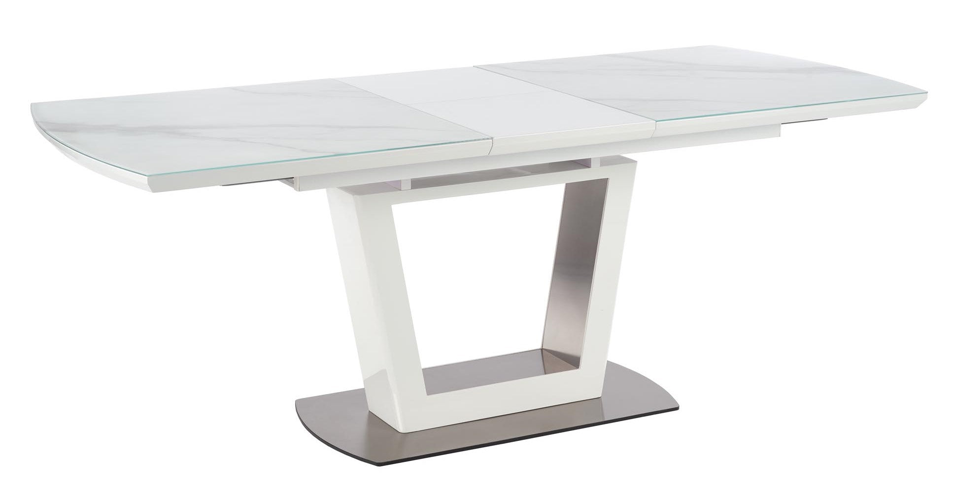 Kitchen Table West Filey | size: Length: 90cm, Width: 200cm, Height: 76cm | color: White/Marble | image: 2 | variant: 1007116