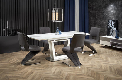 Kitchen Table West Filey | size: Length: 90cm, Width: 200cm, Height: 76cm | color: White/Marble | image: 3 | variant: 1007116