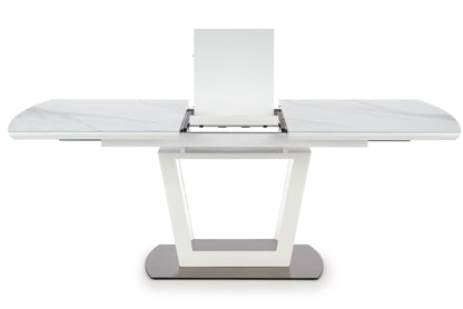 Kitchen Table West Filey | size: Length: 90cm, Width: 200cm, Height: 76cm | color: White/Marble | image: 5 | variant: 1007116