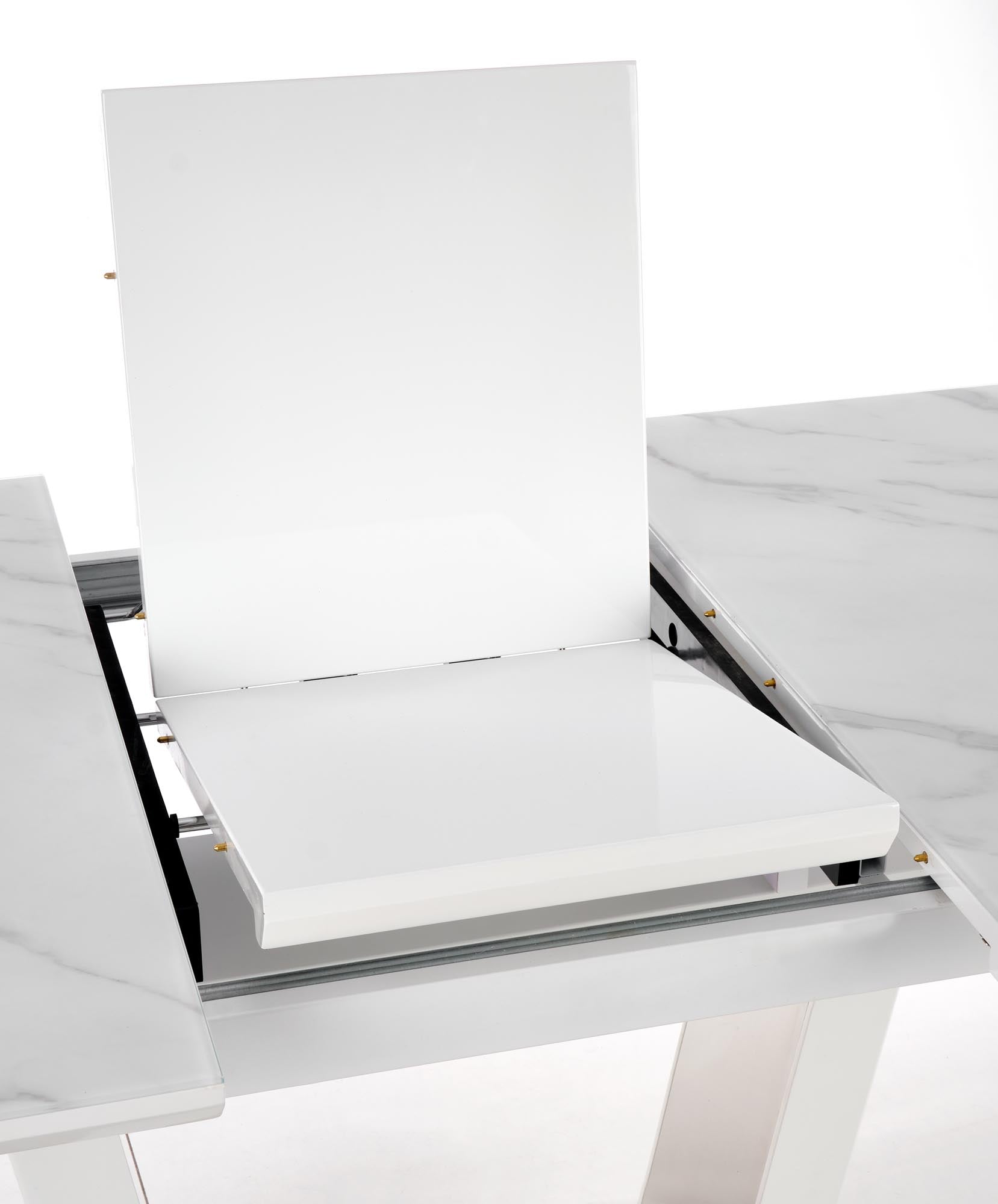 Kitchen Table West Filey | size: Length: 90cm, Width: 200cm, Height: 76cm | color: White/Marble | image: 7 | variant: 1007116