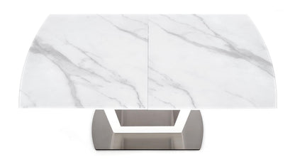 Kitchen Table West Filey | size: Length: 90cm, Width: 200cm, Height: 76cm | color: White/Marble | image: 9 | variant: 1007116
