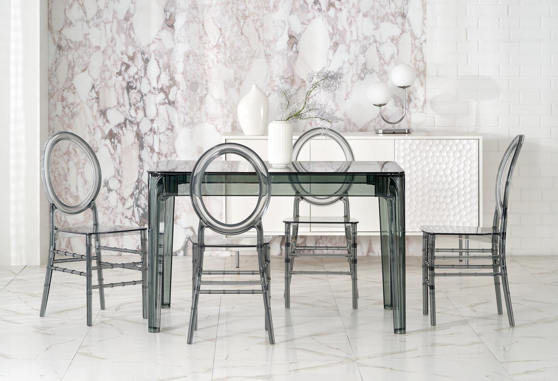 Kitchen Table West Fishguard | size: Length: 80cm, Width: 120cm, Height: 74cm | color: Transparent | image: 2 | variant: 1007402