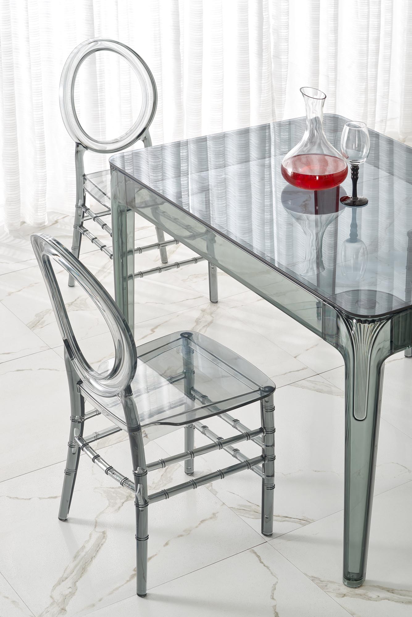 Kitchen Table West Fishguard | size: Length: 80cm, Width: 120cm, Height: 74cm | color: Transparent | image: 3 | variant: 1007402