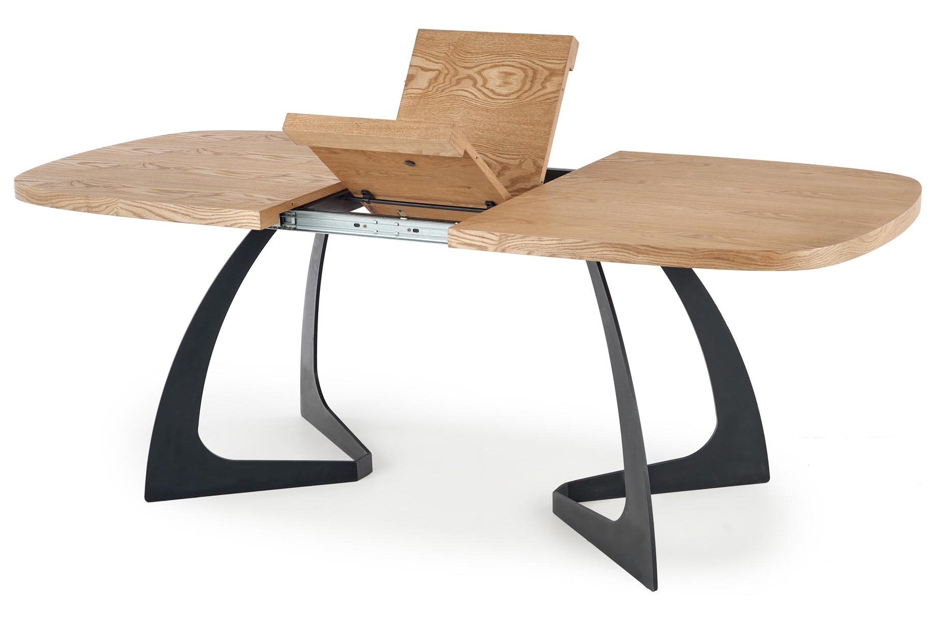 Kitchen Table West Gainsborough | size: Length: 90cm, Width: 200cm, Height: 75cm | color: Black/Oak | image: 9 | variant: 1007124