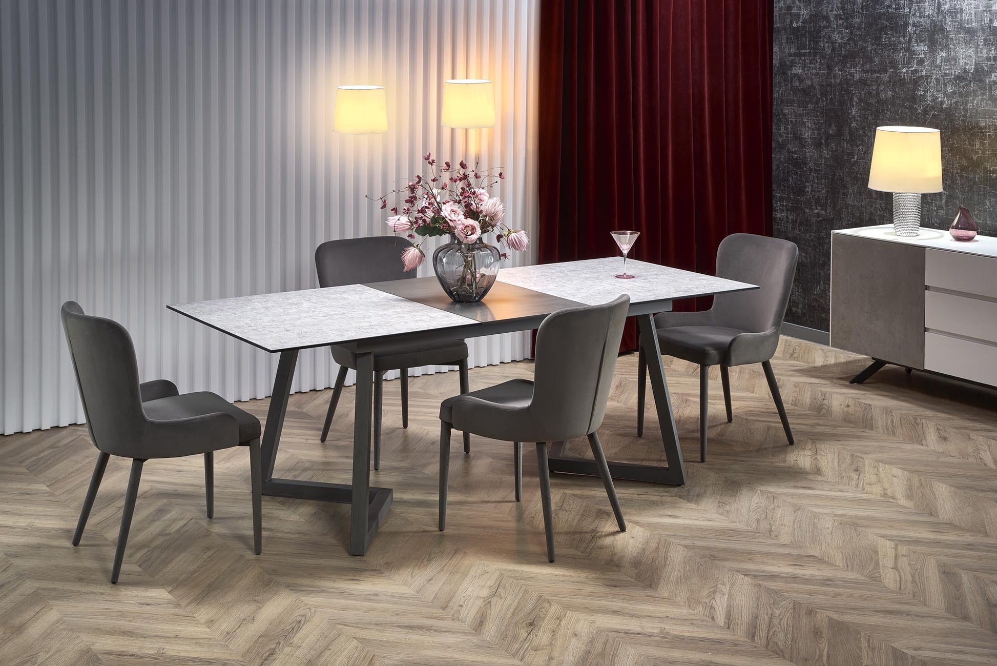 Kitchen Table West Grimsby | size: Length: 90cm, Width: 210cm, Height: 76cm | color: Gray | image: 3 | variant: 1007122