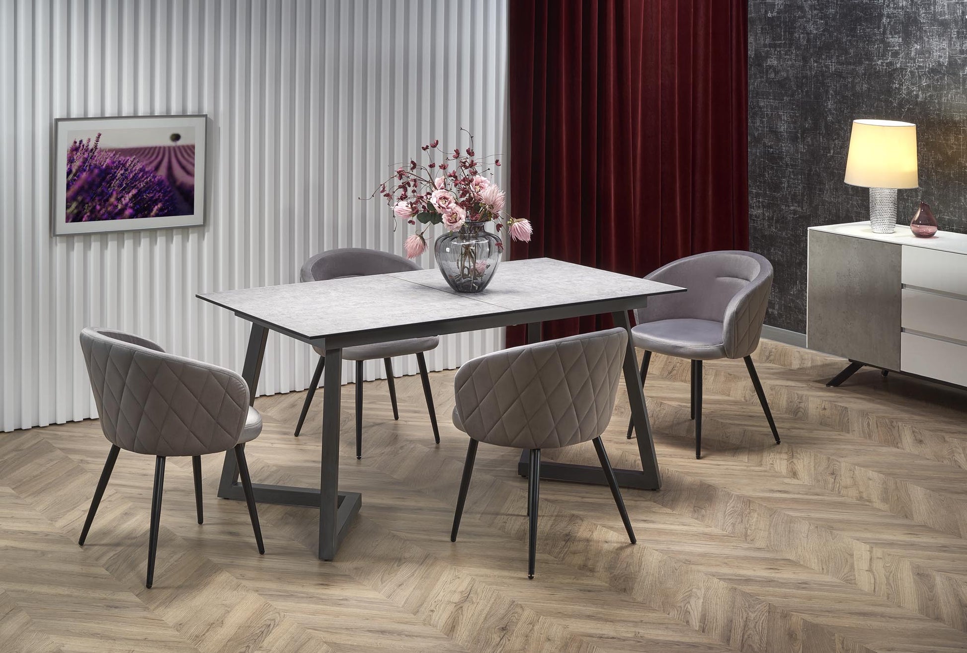 Kitchen Table West Grimsby | size: Length: 90cm, Width: 210cm, Height: 76cm | color: Gray | image: 5 | variant: 1007122
