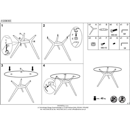 Kitchen Table West Horncastle | size: Length: 120cm, Width: 120cm, Height: 77cm, Diameter: 120cm | color: Oak | image: 10 | variant: 1007126