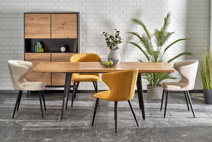 Kitchen Table West Llandeilo | size: Length: 88cm, Width: 210cm, Height: 76cm | color: Black/Oak | image: 2 | variant: 1007398