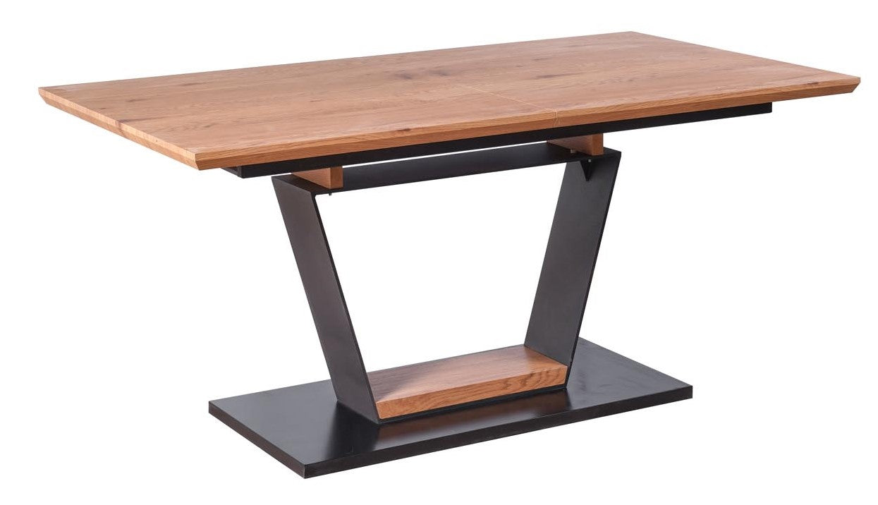 Kitchen Table West Louth | size: Length: 90cm, Width: 220cm, Height: 77cm | color: Black/Oak | image: 1 | variant: 1007123