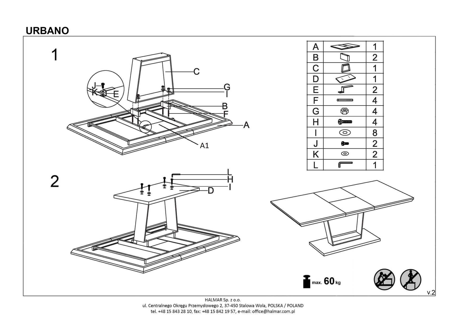 Kitchen Table West Louth | size: Length: 90cm, Width: 220cm, Height: 77cm | color: Black/Oak | image: 10 | variant: 1007123