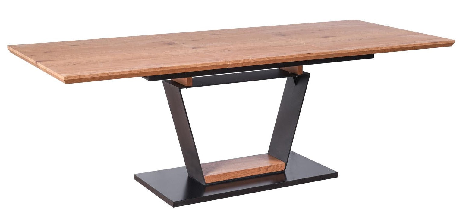 Kitchen Table West Louth | size: Length: 90cm, Width: 220cm, Height: 77cm | color: Black/Oak | image: 2 | variant: 1007123