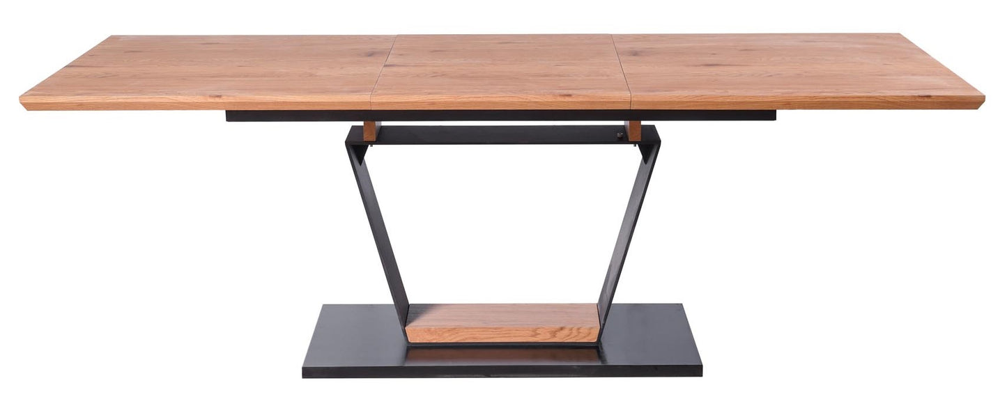 Kitchen Table West Louth | size: Length: 90cm, Width: 220cm, Height: 77cm | color: Black/Oak | image: 4 | variant: 1007123