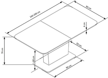 Kitchen Table West Milton | size: Length: 90cm, Width: 200cm, Height: 76cm | color: White | image: 10 | variant: 1007189