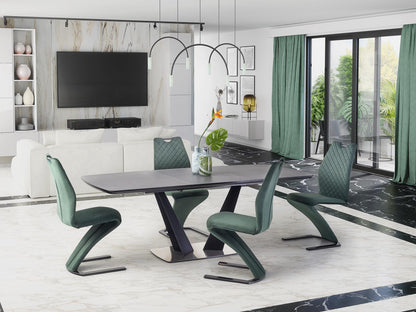 Kitchen Table West Newport | size: Length: 90cm, Width: 220cm, Height: 76cm | color: Black/Grey | image: 3 | variant: 1007190