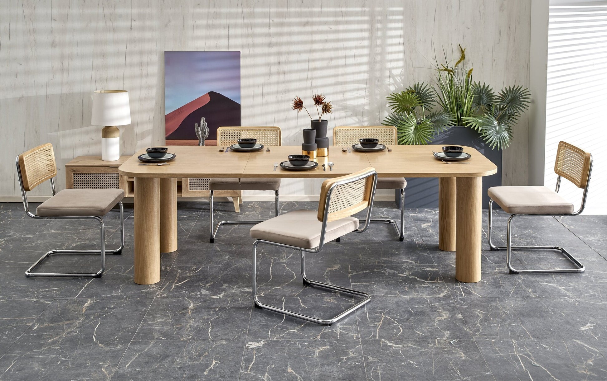 Kitchen Table West Newtown | size: Length: 100cm, Width: 240cm, Height: 77cm | color: Oak | image: 2 | variant: 1007392