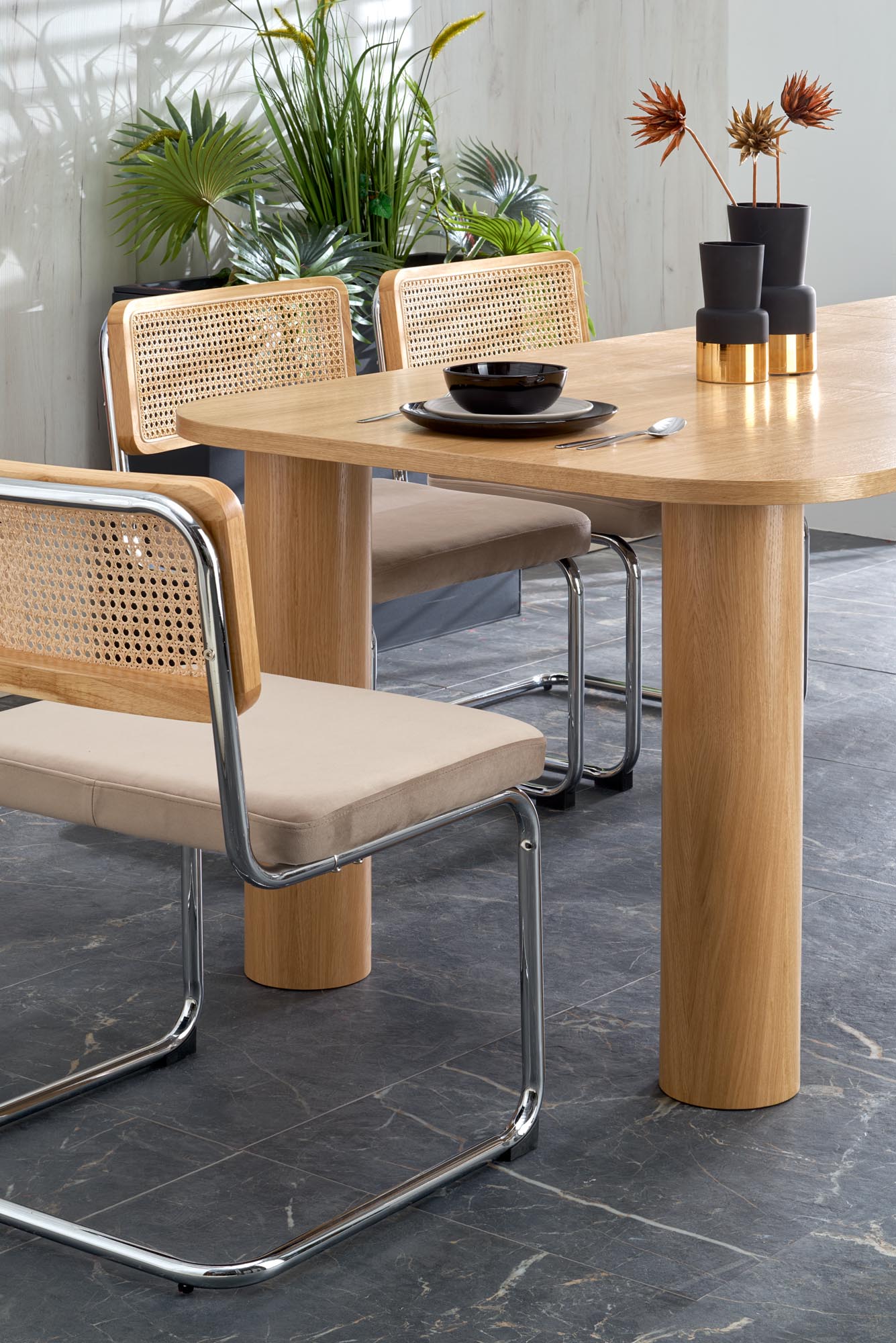 Kitchen Table West Newtown | size: Length: 100cm, Width: 240cm, Height: 77cm | color: Oak | image: 4 | variant: 1007392