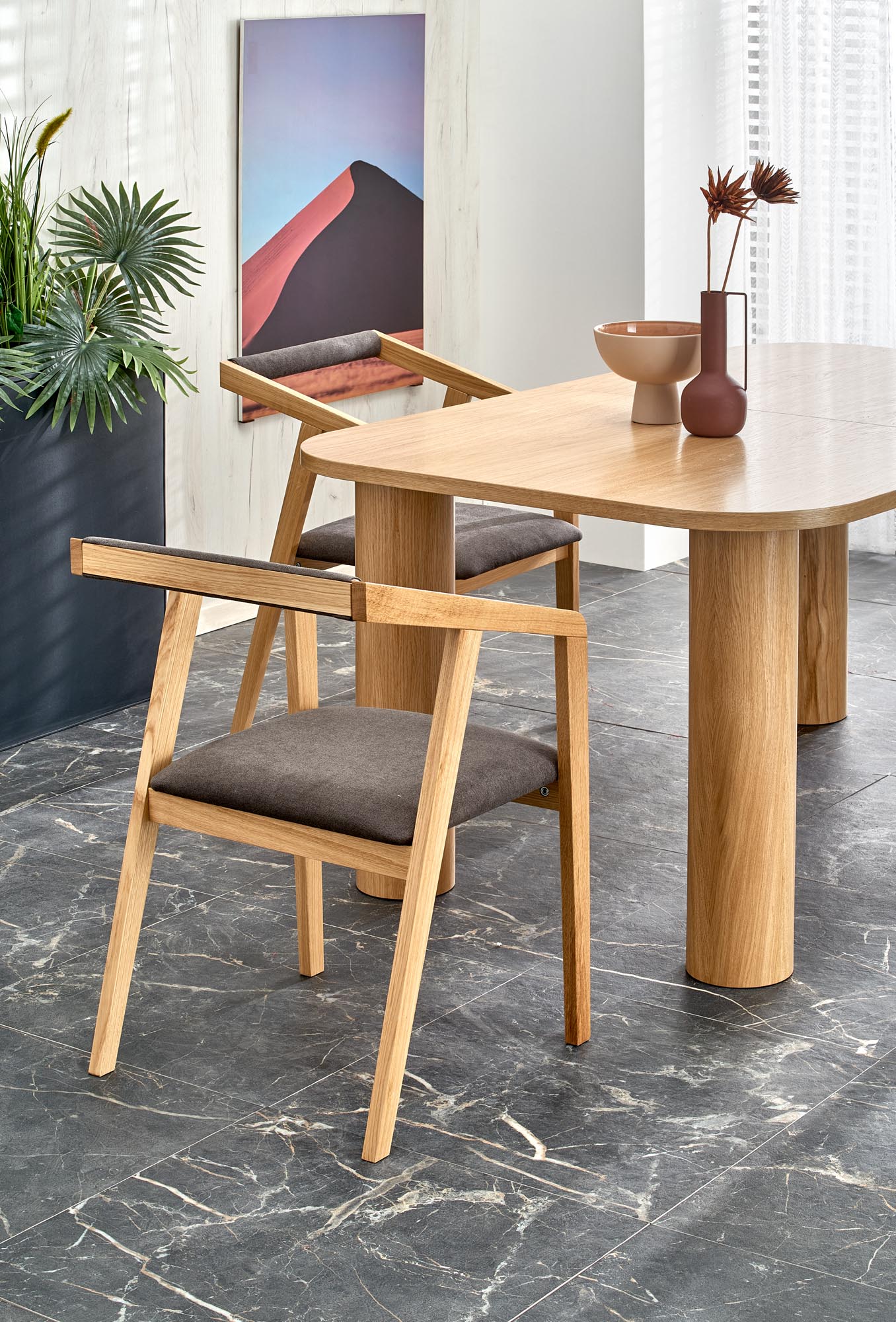 Kitchen Table West Newtown | size: Length: 100cm, Width: 240cm, Height: 77cm | color: Oak | image: 5 | variant: 1007392