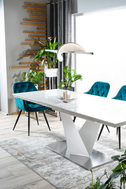 Kitchen Table West Padua | size: Length: 90cm, Width: 220cm, Height: 75cm | color: White | image: 5 | variant: 1007769