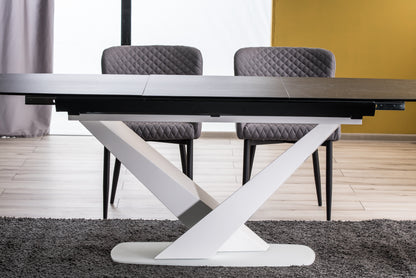 Kitchen Table West Santiago | size: Length: 90cm, Width: 220cm, Height: 76cm | color: White/Marble/Grey | image: 4 | variant: 1007687