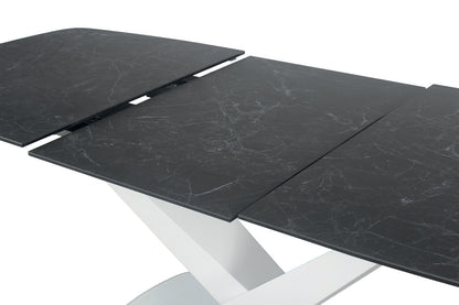 Kitchen Table West Santiago | size: Length: 90cm, Width: 220cm, Height: 76cm | color: White/Marble/Grey | image: 8 | variant: 1007687