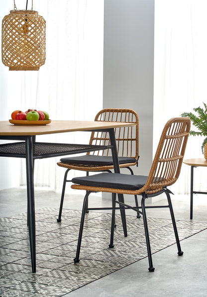 Kitchen Table West Scarborough | size: Length: 90cm, Width: 160cm, Height: 77cm | color: Black/Oak | image: 3 | variant: 1007115