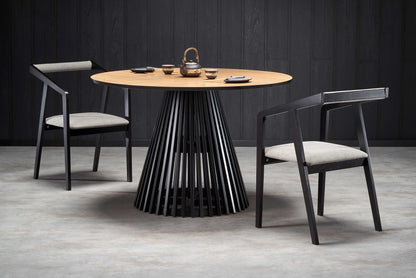 Kitchen Table West Sidcup | size: Length: 120cm, Width: 120cm, Height: 77cm, Diameter: 120cm | color: Black/Oak | image: 6 | variant: 1007268