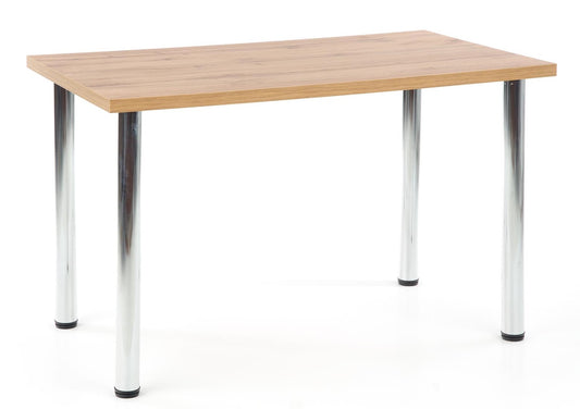Kitchen Table West Skegness | size: Length: 68cm, Width: 120cm, Height: 75cm | color: Oak/Silver | image: 1 | variant: 1007120