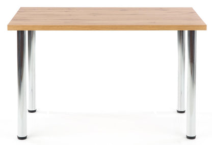 Kitchen Table West Skegness | size: Length: 68cm, Width: 120cm, Height: 75cm | color: Oak/Silver | image: 3 | variant: 1007120