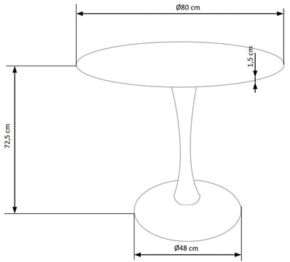 Kitchen Table West Sleaford | size: Length: 80cm, Width: 80cm, Height: 73cm, Diameter: 80cm | color: White/Brown | image: 7 | variant: 1007129