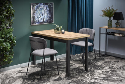 Kitchen Table West Spalding | size: Length: 68cm, Width: 120cm, Height: 77cm | color: Black/Oak | image: 2 | variant: 1007127