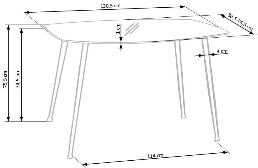 Kitchen Table West St Asaph | size: Length: 80cm, Width: 130cm, Height: 75cm | color: Transparent | image: 5 | variant: 1007387